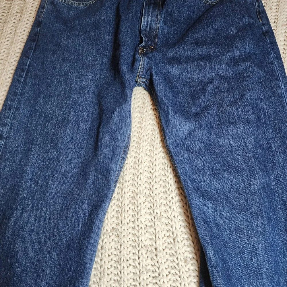 Levis 505 Mens Jeans 42x30 Regular Fit Straight Dark Wash Denim Classic